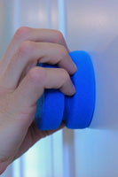 Qualrite - Esponja aplicadora de pintura, 2 unidades, con bolsa de almacenamiento de malla para colgar, color azul, circular, 3.0 in - Arteztik
