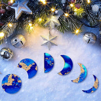 Loraleo - Juego de 2 moldes de silicona con fase lunar, resina de fundición epoxi moldes de posavasos con 2 botellas de papel de aluminio dorado para manualidades, tazas, alfombrillas para hacer decoración del hogar - Arteztik
