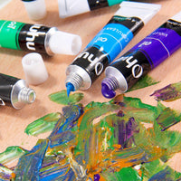 Ohuhu Juego de pintura al óleo, 36 colores a base de aceite, pintura al óleo para artistas, 0.4 fl oz x 24 tubos, ideal como regalo para el día de la madre - Arteztik
