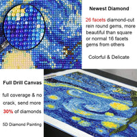 OWAY - Kit completo de pintura de diamante 5D de 20.0 x 16.0 in, kits de pintura por números de noche estrellada para decoración de pared del hogar - Arteztik
