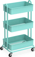 SimpleHouseware - Carro de metal resistente de 3 niveles, color blanco - Arteztik
