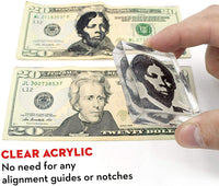 Harriet Tubman - Sello y almohadilla de tinta de acrílico transparente de 0.5 in de grosor, para 20 billetes de dólar - Arteztik

