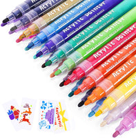 Emooqi - Juego de rotuladores de pintura acrílica, 24 colores, impermeables, para pintura de roca, proyectos de manualidades, cerámica, vidrio, lienzo, taza, metal, madera, huevo de Pascua - Arteztik
