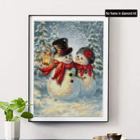 Kit de pintura de diamantes 5D de Skryuie con diseño de muñeco de nieve y número número número para parejas de Navidad, con diamantes bordados, para manualidades, manualidades, decoración del hogar, 11.8 x 15.7 in - Arteztik
