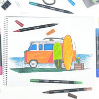 Set de caligrafía con rotuladores de doble punta de Crayola, con punta fina y punta gruesa - Arteztik
