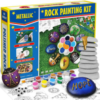 Kit de pintura de roca de castillo de bingo – grandes rocas pulidas para pintar suministros de arte manualidades para niños de 4 – 8 – 12 años pintura acrílica 30 diseños de transferencia ocultar y buscar rocas de río regalos para niños y niñas - Arteztik
