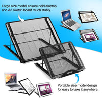 Soporte de gran versión con ventilación ajustable caja de luz para portátil, imagen multifunción (12 ángulos) soporte de rastreo evitado para AGPtek/Huion A3 A4 LED Tracing Light Pad & Diamond Painting - Arteztik
