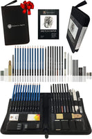 Kit de dibujo de alta calidad, incluye lápices de dibujo y dibujo, almohadilla de dibujo A5; juego de arte de 41 piezas de calidad profesional, presentado en estuche resistente con soportes plegables integrados. - Arteztik
