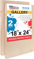 U.S. Art Supply - Tableros de madera de abedul de 18.0 in x 47.9 in de profundidad (2 unidades) - Lienzo de pared de madera de profundidad para artista, pintura de medios mixtos, acrílico, aceite, encáustico - Arteztik
