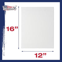 US Art suministro gratuito 12 x 16 inch ácido calidad profesional Perfil lona 6-Pack – 3/4 12 onza PRIMED Gesso – (1 Full Caso de 6 Individuales Lienzos) - Arteztik
