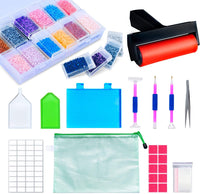 41 piezas de herramientas de pintura de diamante 5D y kits de accesorios con 24 ranuras de diamante caja de bordado y rodillo para arte manualidades adultos - Arteztik
