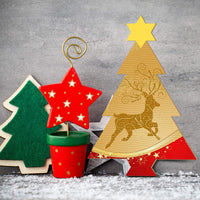 4 piezas de 15.1 x 10.0 in, adornos de madera sin terminar, árbol de madera, recorte en blanco, forma de árbol de Navidad para fiesta de Navidad, decoración de bricolaje - Arteztik
