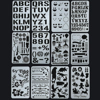 Juego de 400 plantillas de letras del alfabeto para arte y manualidades, tarjetas de Navidad, pintura facial, escritura de diario de balas, dibujo de garabatos, decoración de tela de madera de cristal de roca – plantilla reutilizable 20 hojas de 3.9 x 7.1 - Arteztik

