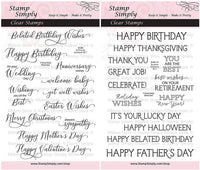 Sello simplemente sellos transparentes todos los ocasión sentimientos de cumpleaños, jubilación, día festivo y mucho más (Pack de 2) 25 piezas - Arteztik
