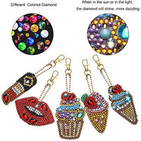 Soleebee 5 piezas DIY 5D completo taladro diamante pintura llavero por número Kit mosaico hacer doble cara taladro colgante cristal Rhinestones llavero bolsa regalo (mariposa) - Arteztik
