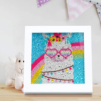 BeYumi - Kit de pintura de diamantes 5D para niños - Kit de pintura de diamantes de imitación de cristal con marco blanco, mosaico para hacer arte y decoración de pared para el hogar, 7 x 7 pulgadas - Arteztik
