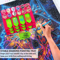 Bandeja organizadora de herramientas de pintura con diamantes, soporte apilado para múltiples botes para bandeja, contenedores de tarros, se aplica a grandes kits de accesorios de pintura con diamantes para adultos - Arteztik
