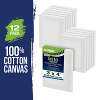 US Art Supply - Lienzo de 3.0 x 4.0 in (paquete de 12 mini lienzos) - Arteztik
