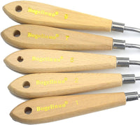AebDerp - Juego de 5 cuchillos de pintura al óleo, pala de pintura, cuchillo con mango de madera para estudiantes - Arteztik
