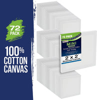 US Art Supply 2" x 2" Mini Professional preparado Stretched Canvas (1 Pack de 12-mini Lienzos) - Arteztik
