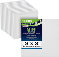 US Art Supply - Lienzo de tela de 3.0 x 3.0 in, diseño de pintura de pintura (1 paquete de 12 minilienzos) - Arteztik
