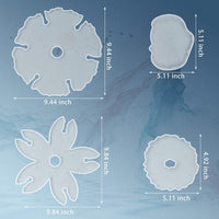 Moldes de resina para posavasos de resina, moldes de silicona de resina para manualidades, fabricación de botellas de vino en forma de flor, soporte de vidrio, bandeja, bastidores de Stemware, alfombrilla de tazón, decoración del hogar - Arteztik
