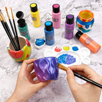 Juego de pintura acrílica que cambia de color, 16 colores camaleón, pintura acrílica en botellas (2.0 fl oz), no tóxica para artistas, principiantes y niños en rocas, manualidades, lienzos, madera, tela, cerámica - Arteztik
