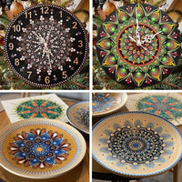 Juego de herramientas de punto, plantilla de mandala, lápiz capacitivo de silicona y bandeja de pintura con cartón negro para pintura de rocas, punteado de uñas, calcomanías de uñas. Kit de ejercicio para principiantes - Arteztik
