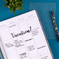 Erin Condren Stencil Pack – Plantillas de caligrafía y planificación de lista de verificación, paquete de 2 medidas 4.375" x 6", impulsa la creatividad, personaliza, estiliza, duradera, bonita, linda - Arteztik
