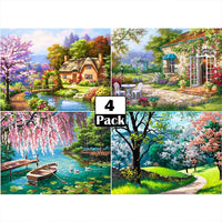 ARTDOT - Juego de 4 kits de pintura de diamante 5D para adultos, kit de pintura de diamantes de imitación de cristal para perforación completa, arte para decoración de pared del hogar, regalo de 12 x 16 pulgadas - Arteztik
