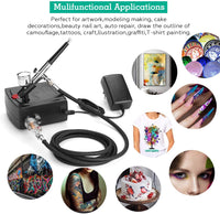 Airbrush AGPTEK Mini aerógrafo con compresor de aire, kit de aerógrafo portátil de doble acción para decoración de tartas, herramientas de manualidades, maquillaje, pintura y manicura - Arteztik
