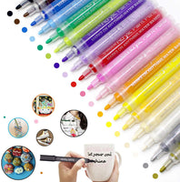 Rotuladores acrílicos de pintura de 24 colores para rocas, madera, metal, vidrio, plástico, lienzo, cerámica, álbum de fotos, manualidades y proyectos escolares en casi todas las superficies. - Arteztik
