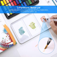 Emooqi - Juego de pintura de acuarela con 36 colores de pigmento, 2 bolígrafos de línea de gancho, 2 pinceles de agua, almohadilla de papel de acuarela, para artistas, pintura, profesionales, principiantes - Arteztik
