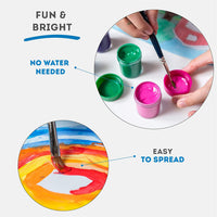 Pintura lavable para niños Daco Brillia, no tóxica, juego de 12 unidades (0,7 oz/tarro), suministros escolares para artes y manualidades - Arteztik
