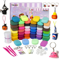Kit de arcilla de modelado GSYXY, 50 colores de arcilla seca al aire con libro de creación, juego de accesorios, 14 herramientas duras, 27 onzas, bolsa de polipropileno, cajas de regalo - Arteztik

