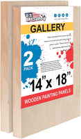 U.S. Art Supply - Tableros de madera de abedul, 16.0 x 20.0 in, base de 1.5 in de profundidad (paquete de 2) lienzos de pared de madera para artistas – Pintura de medios mixtos, acrílico, aceite, etc. - Arteztik
