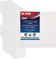 US Art suministro gratuito 6 x 6 inch ácido calidad profesional Perfil lona 6-Pack – 3/4 12 onza PRIMED Gesso – (1 Full Caso de 6 Individuales Lienzos) - Arteztik
