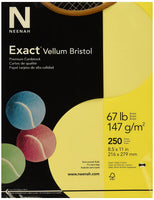 Exact 81338 Vellum Bristol Paper 67 lb, 92 brillante, 2.2 in de altura, 8.5 in de ancho, 11.0 in de largo, amarillo (paquete de 250) - Arteztik
