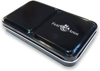 Field Artist Pro 12HP - juego completo de acuarela de viaje, incluye media paleta de 12 colores brillantes, 2 cepillos a la medida, una esponja de mar genuina, una caja clásica de metal, todo cabe en su bolsillo. - Arteztik
