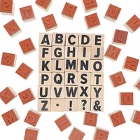 Juego de 2 (60 piezas) sellos de letras y símbolos de madera de 1.0 in para manualidades y álbumes de recortes - Arteztik
