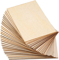 Ruisita - 60 piezas rectangulares de madera sin terminar de 5.9 x 3.9 in, esquinas afiladas en blanco para proyectos hechos a mano y decoración del hogar - Arteztik
