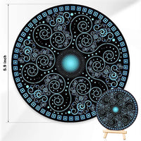 Juego de 27 herramientas de punteado de mandala, juego de plantillas de bola, pincel de contorno, 8 piezas de cartón redondo, mandala negro, papel Kraft, cartones para pintor artístico - Arteztik
