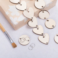 Favide 200 unidades en total, etiquetas de madera con agujeros y anillos de 0.472 in para tarjetas de cumpleaños, San Valentín, tareas, artes y manualidades (juego de 1) - Arteztik
