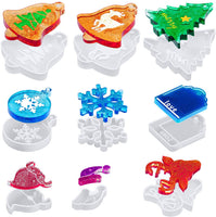 Juego de 9 moldes de resina de silicona con temática navideña, moldes de resina epoxi con forma de campana, para decoración de Navidad y manualidades - Arteztik
