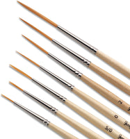 Jerry Q Art 12 pcs Pinceles Detalle, dorado, pelo sintético, alto rendimiento para aceite, acrílico y acuarela jq-503 - Arteztik

