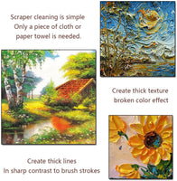 Juego de 10 cuchillos de paleta para pintura acrílica con mango de madera, palé y herramientas de arte para pintura al óleo - Arteztik
