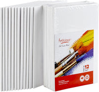 Artlicious - Paneles de lona para pintura (12 unidades, 4.7 x 6.7 in), diseño de artistas - Arteztik
