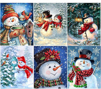 JLHATLSQ Kit de pintura de diamante 5D, diseño redondo de diamantes de imitación, bordado de punto de cruz, suministros de lienzo para decoración de la pared del hogar, adultos y niños, regalo de muñeco de nieve (9.8 x 13.7 pulgadas) - Arteztik

