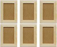 Pack of 6 - Unfinished Solid Pine Wood Picture Frames for Arts & Crafts, DIY Painting Project - Stand or Hang on The Wall - (6x8 Frame Size Holds 6x4 Pictures) for Adults and Kids Craft - Arteztik
