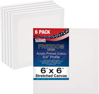 US Art suministro gratuito 6 x 6 inch ácido calidad profesional Perfil lona 6-Pack – 3/4 12 onza PRIMED Gesso – (1 Full Caso de 6 Individuales Lienzos) - Arteztik
